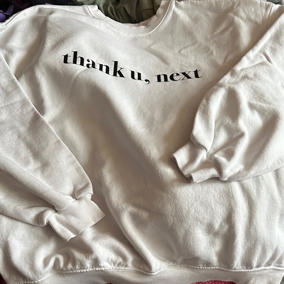 Ariana Grande White 'Thank U, Next' Sweater - Picture 1 of 2